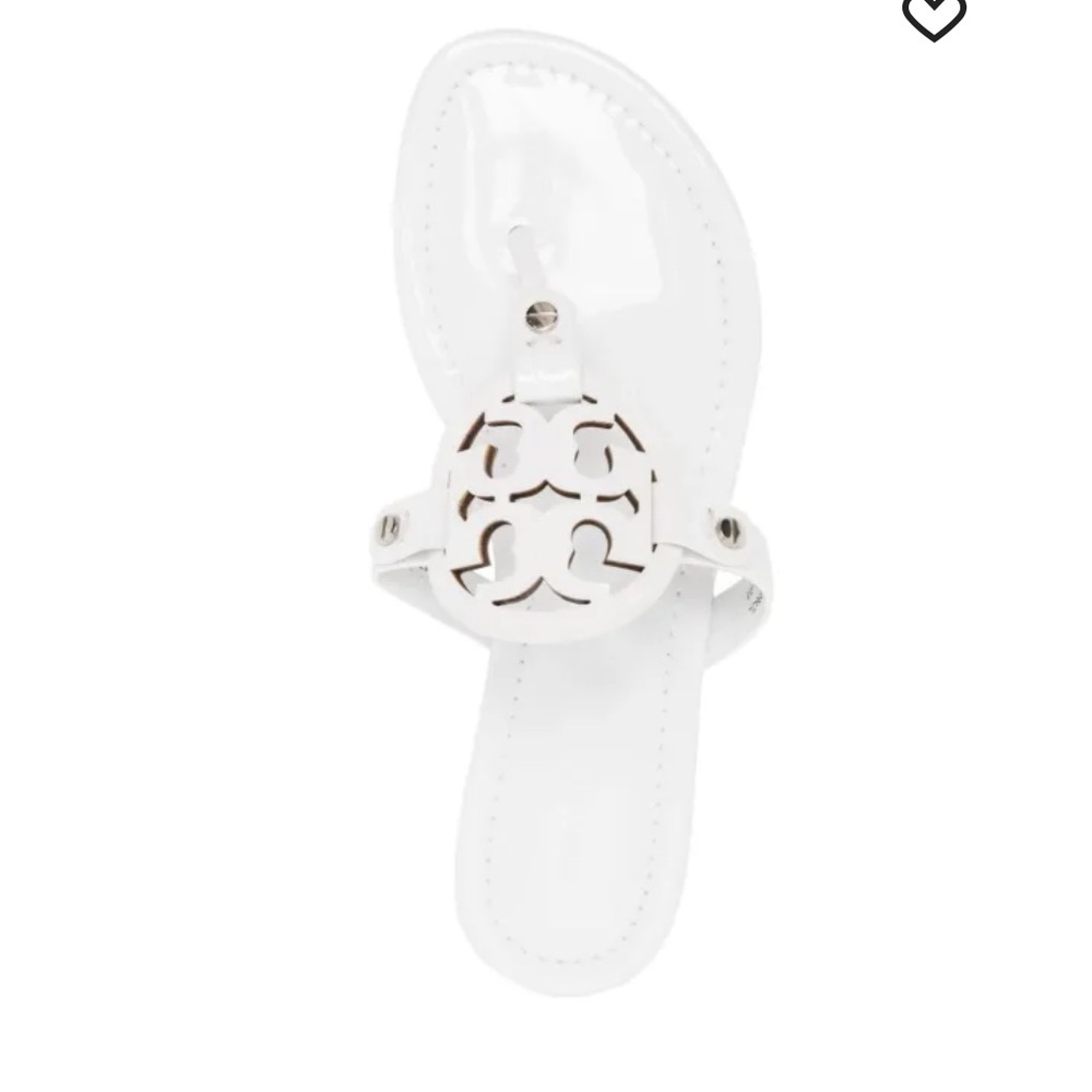 Tory Burch 
Miller cut-out leather flip-flops
$267 Sandals Sz 59 optical white - Picture 5 of 16